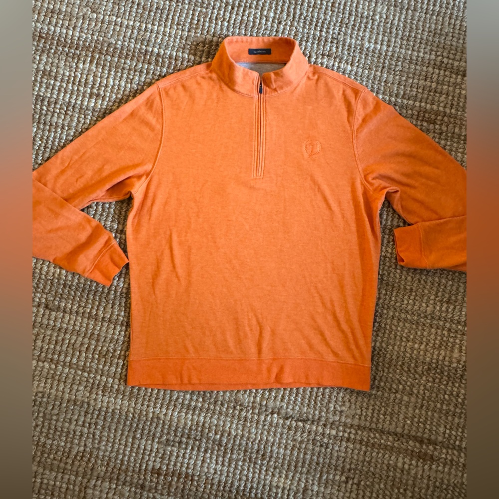 Turtleson Quarter-Zip Pullover Medium Orange Town… - image 1